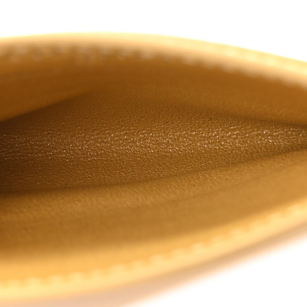 Metallic Calfskin Lizard Embossed Card Holder Gold