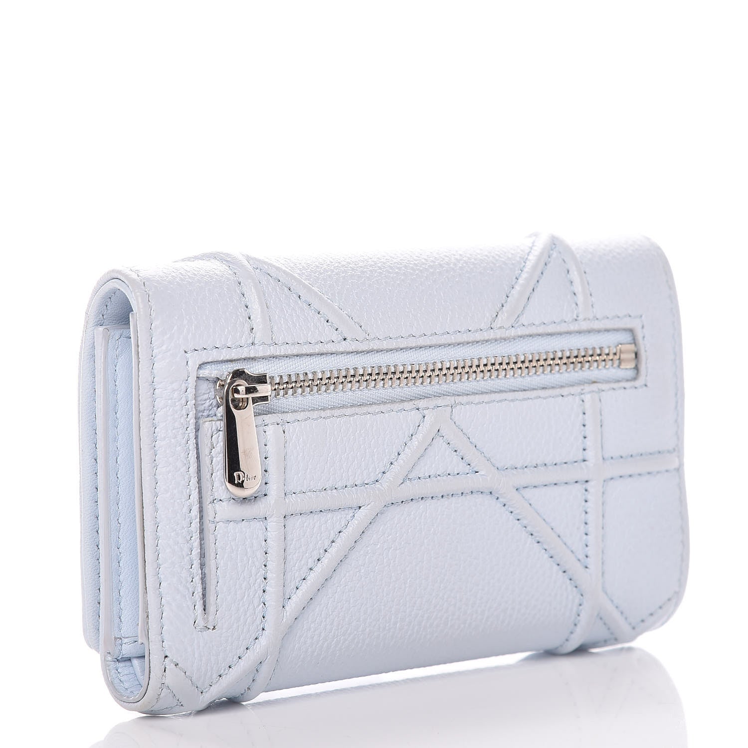 Christian Dior Grained Calfskin Cannage Diorama Elancee Wallet Sky Light 3 of 15