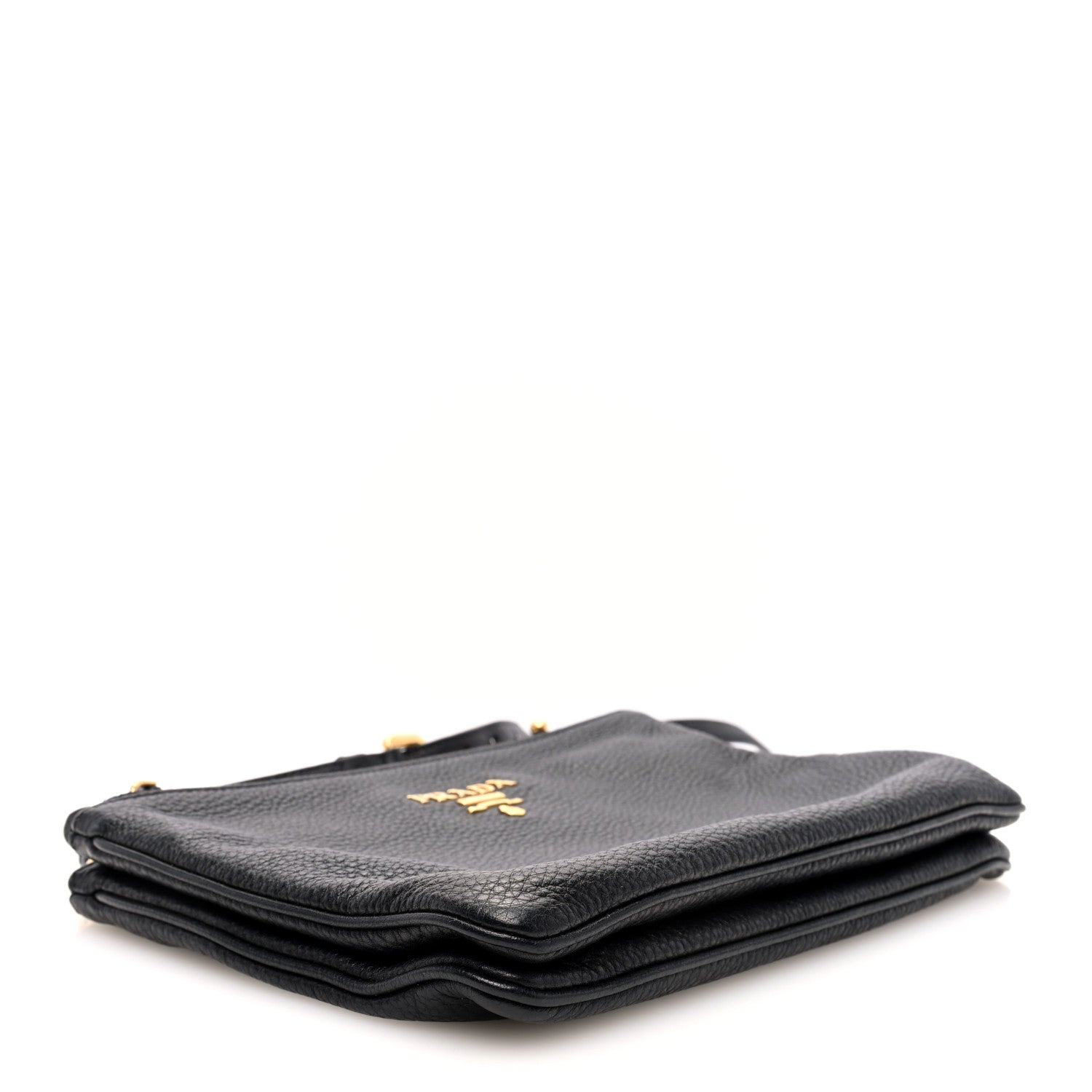 Prada Vitello Phenix Double Zip Crossbody Bag Black 4 of 10