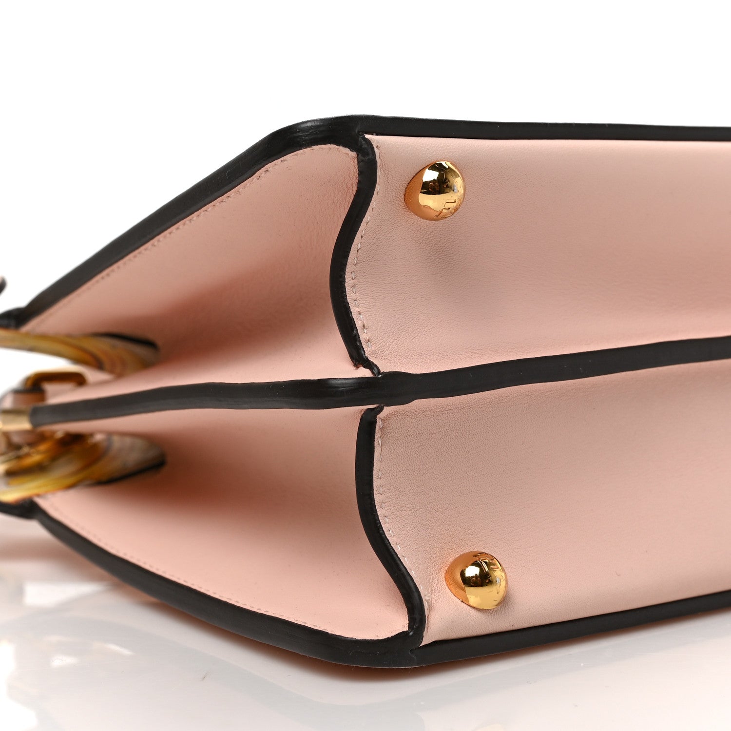 Fendi X VERSACE Vitello Seta Nappa Fendace FF Baroque Small Peekaboo I SEE U Satchel Rosa Confetto White Gold 7 of 8