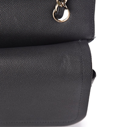 Chanel Caviar Chevron Quilted Jumbo Double Flap Black 11 of 15