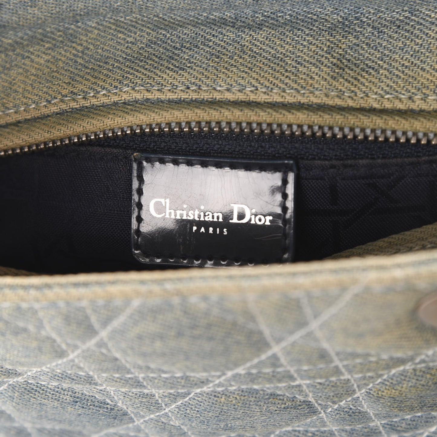 Denim Cannage Medium Lady Dior Blue