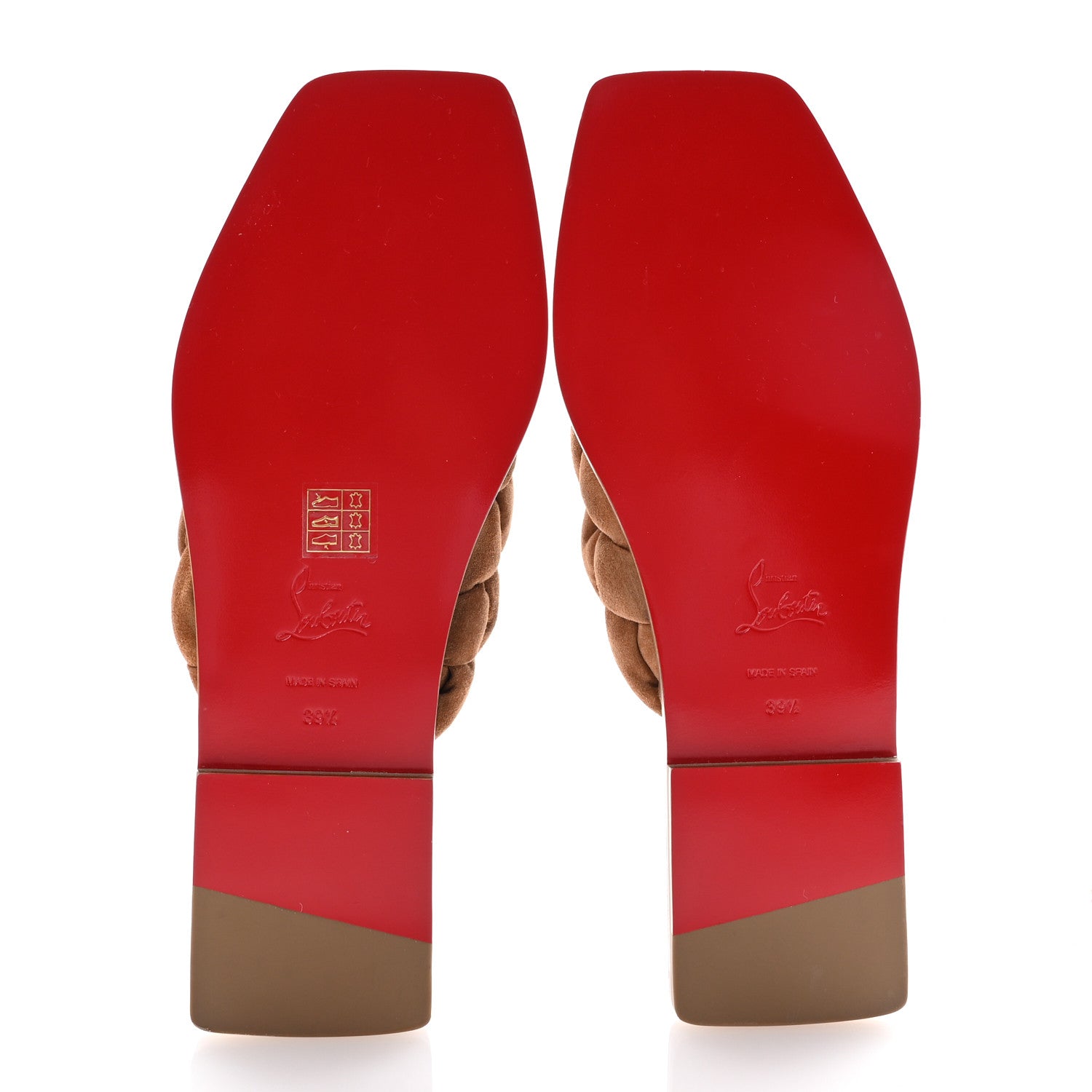 Christian Louboutin Veau Velours Braided Briotonga Flat Sandals 39.5 Biscotto 6 of 9
