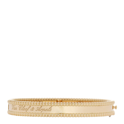 Van Cleef & Arpels 18K Yellow Gold Perlee Signature Bangle Bracelet S 1 of 3