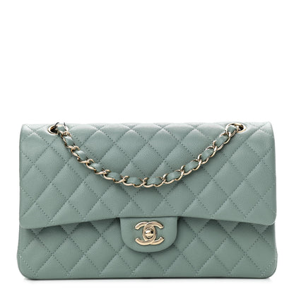 Chanel Caviar Quilted Medium Double Flap Green 1 of 11
