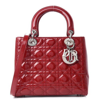 Christian Dior Patent Cannage Medium Lady Dior Red 1 of 11