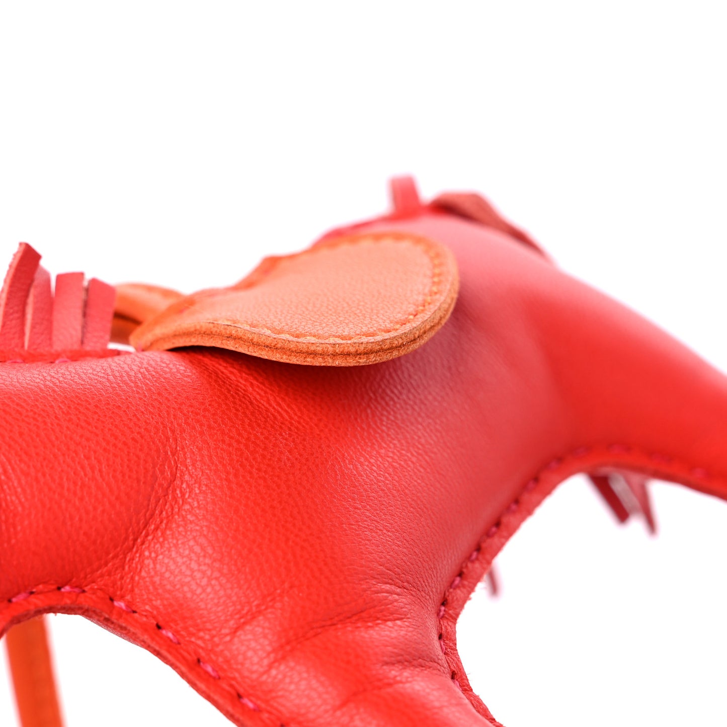Milo Lambskin Grigri Rodeo Horse Bag Charm GM Rouge Rose Indien Jaipur Feu