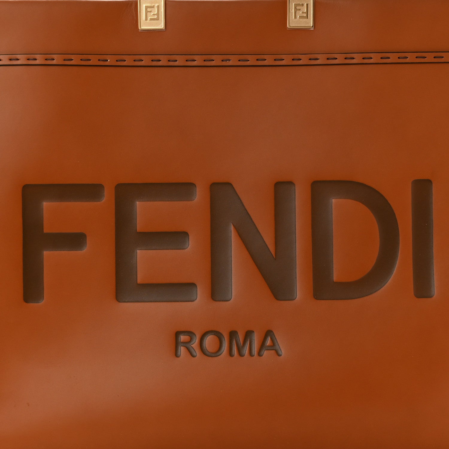 Fendi Vitello King Plexiglass Large Fendi Sunshine Shopper Tote Cuoio 8 of 10