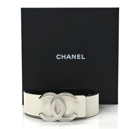 Chanel Patent Calfskin CC Reversible Belt 90 36 Black White 5 of 5
