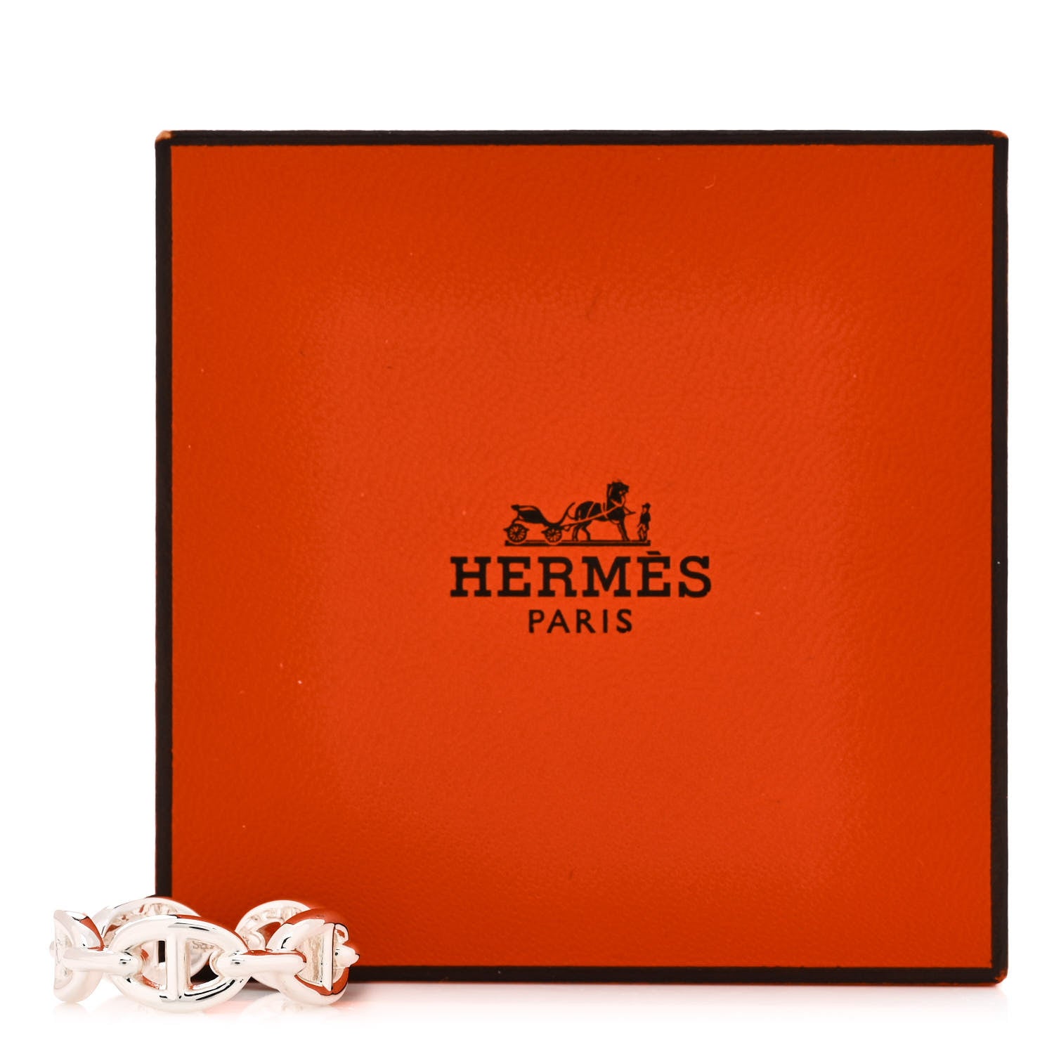 Hermes Sterling Silver PM Chaine d'Ancre Enchainee Band Ring 56 7.5 9 of 9
