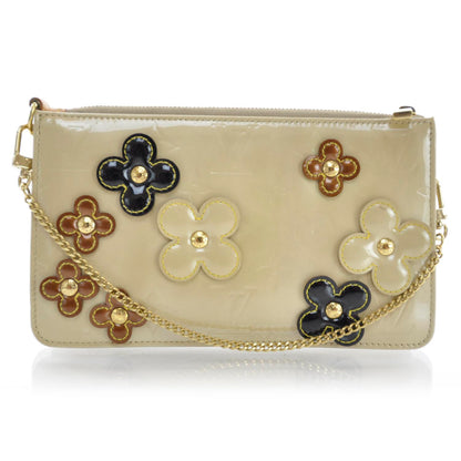 Louis Vuitton Vernis Lexington Fleurs Pochette Bag Beige 1 of 6