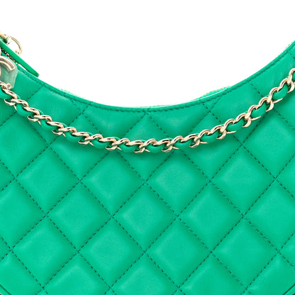 Chanel Lambskin Quilted Small Hobo Bag Green 8 of 11