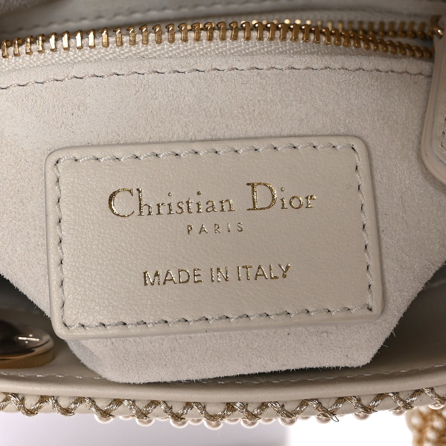 Christian Dior Lambskin Pearl Embroidered Mini Lady Dior Black 7 of 12