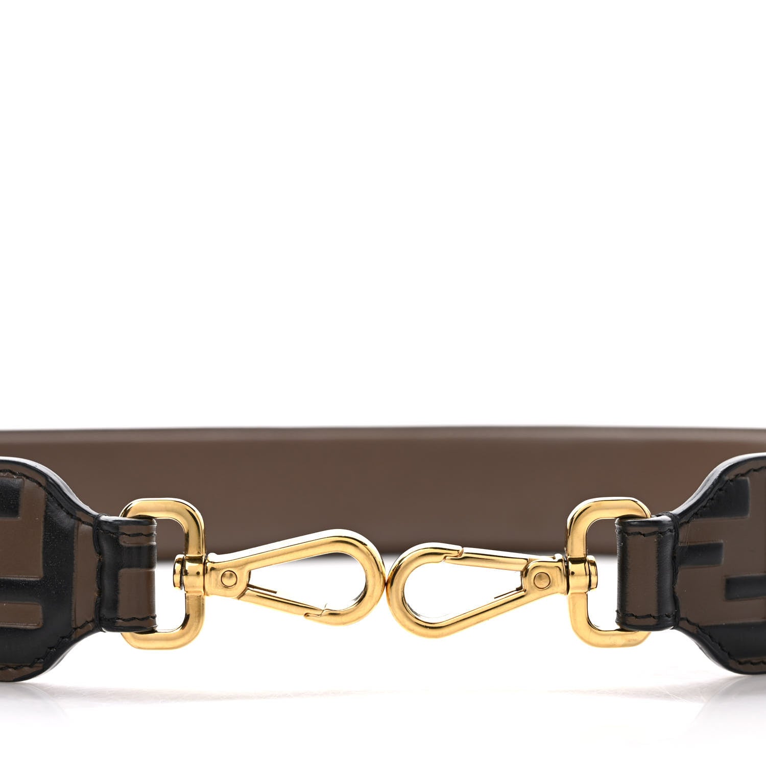 Fendi Vitello Century Bi-Color FF 1974 Embossed Strap You Maya Black 5 of 5