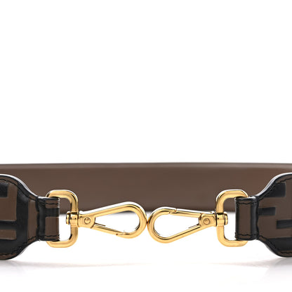 Fendi Vitello Century Bi-Color FF 1974 Embossed Strap You Maya Black 5 of 5