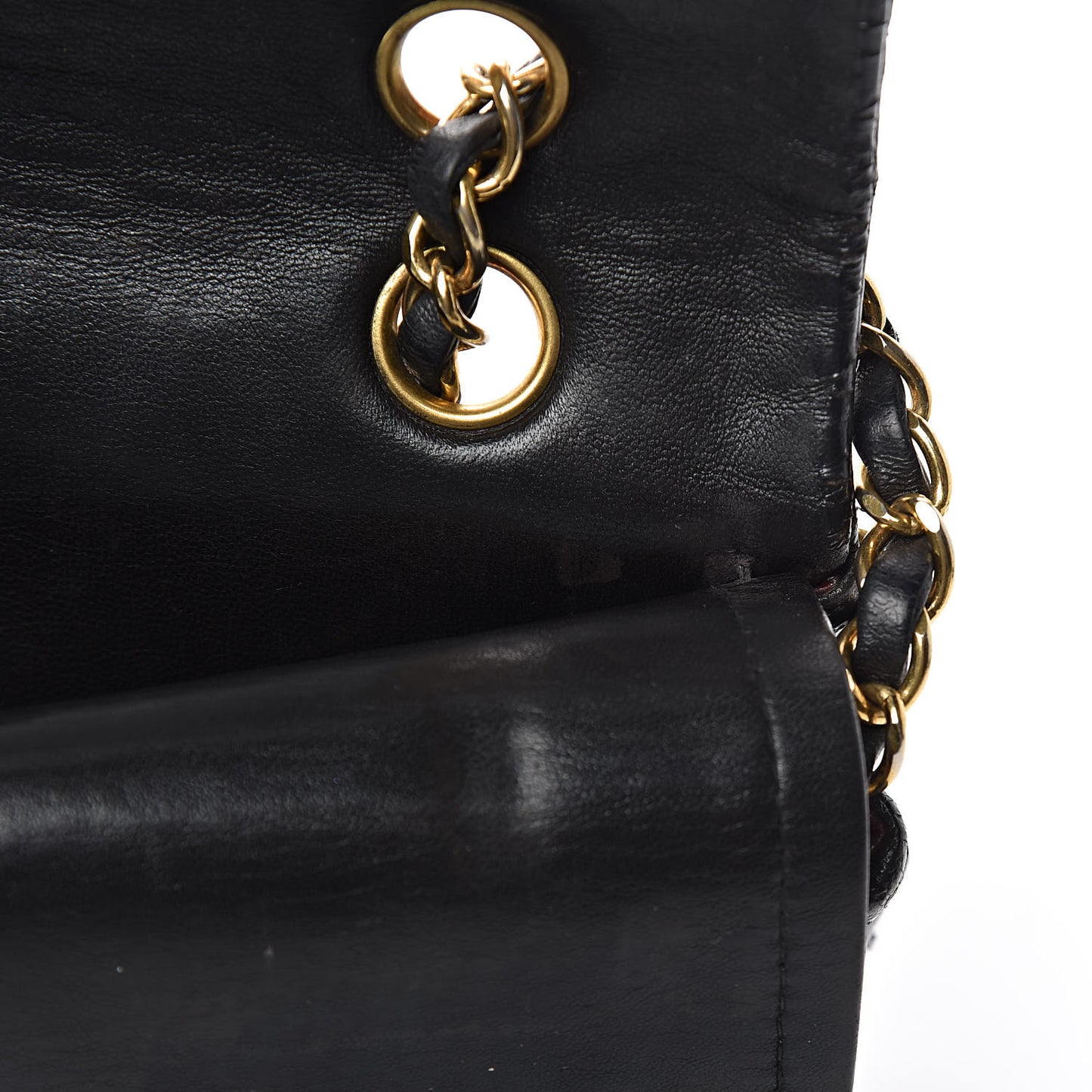 Lambskin Medium Single Flap Black