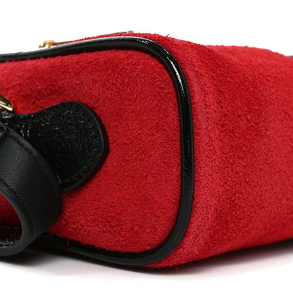 Gucci Suede Patent Web Mini Ophidia Shoulder Bag Hibiscus Red Black 9 of 11