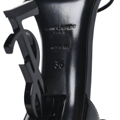 Saint Laurent Patent Calfskin Opyum 110 Sandals 36 Black 7 of 9