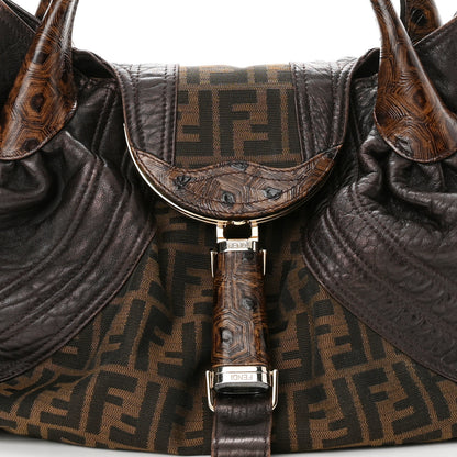 Fendi Zucca Nappa Nuvolata Vitello Tortuga Spy Tobacco Moro 7 of 10