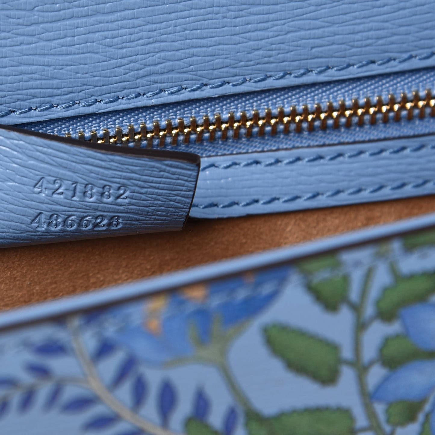 Shangai Calfskin Web New Flora Small Sylvie Shoulder Bag Azure