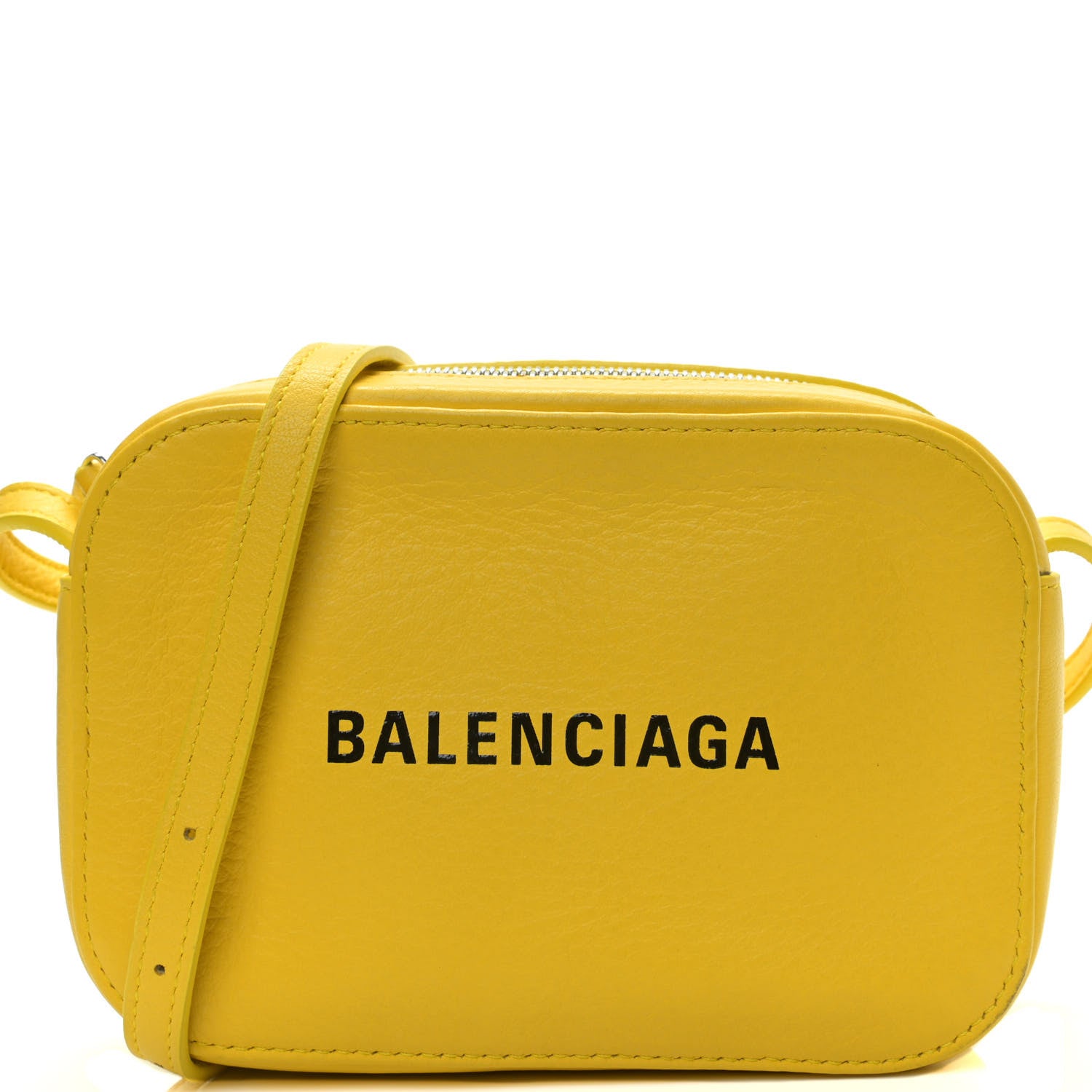 Balenciaga Smooth Calfskin Logo XS Everyday Camera Bag Jaune Soleil Black 7 of 10