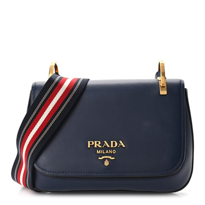 Prada City Calfskin Pattina Crossbody Flap Bag Royal 1 of 9