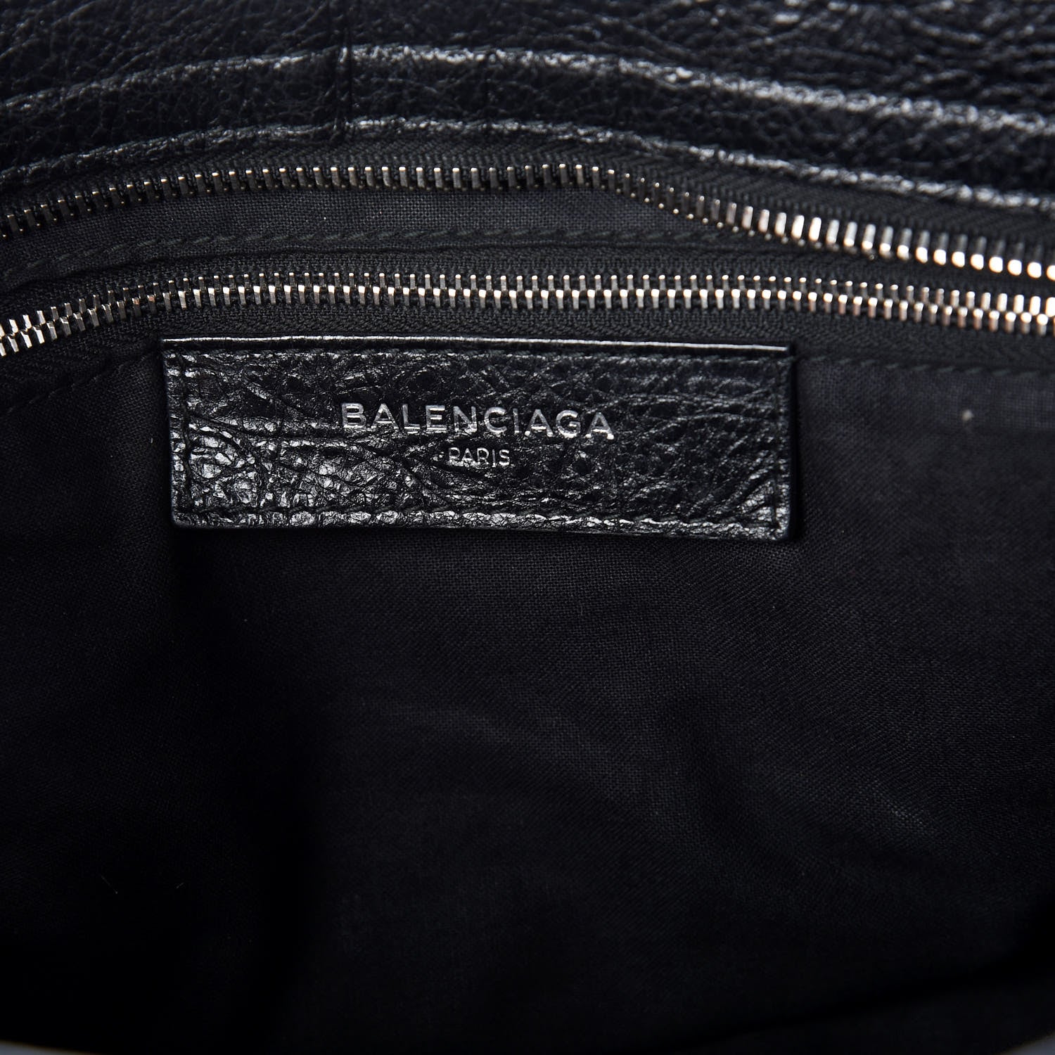 Balenciaga Agneau Classic Silver Hardware City Logo Strap Black White 6 of 9