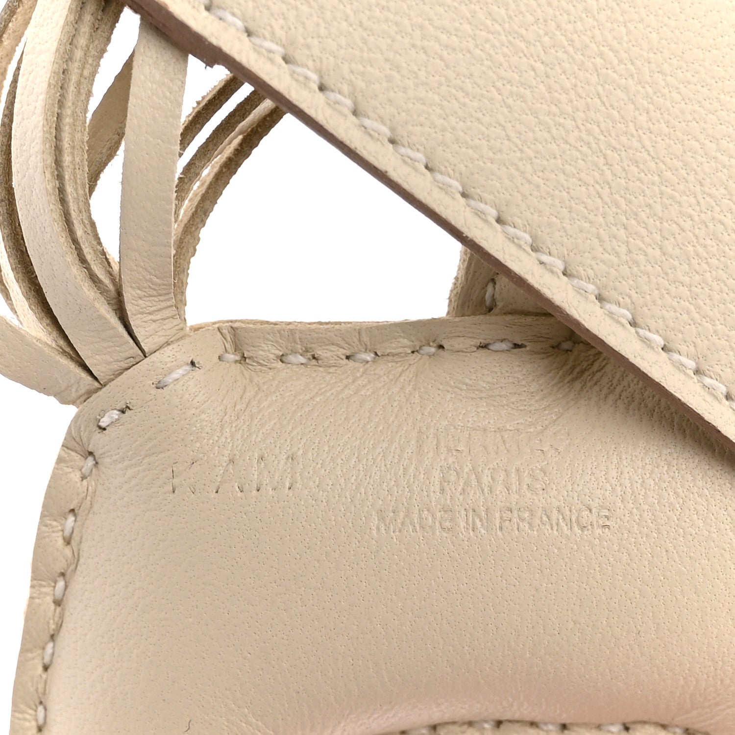 Hermes Milo Lambskin Studded Grigri Rodeo Robeo Rock Horse Bag Charm PM Craie 3 of 4