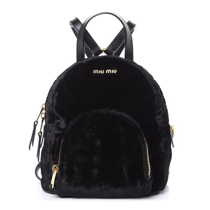 Miu Miu Velluto Froisse Backpack Black 1 of 10
