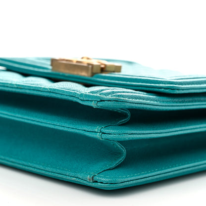 Chanel Caviar Quilted North South Boy Flap Turquoise 10 of 10