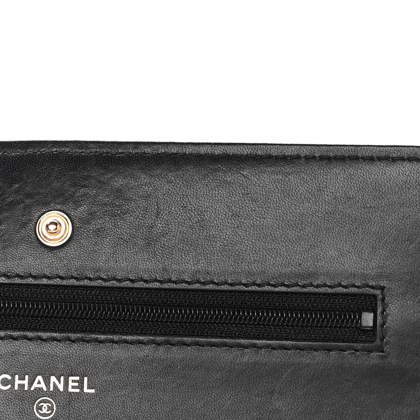 Lambskin Quilted Wallet On Chain WOC Black