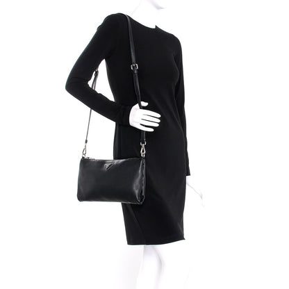 Prada Vitello Daino Zippered Crossbody Bag Black 2 of 8