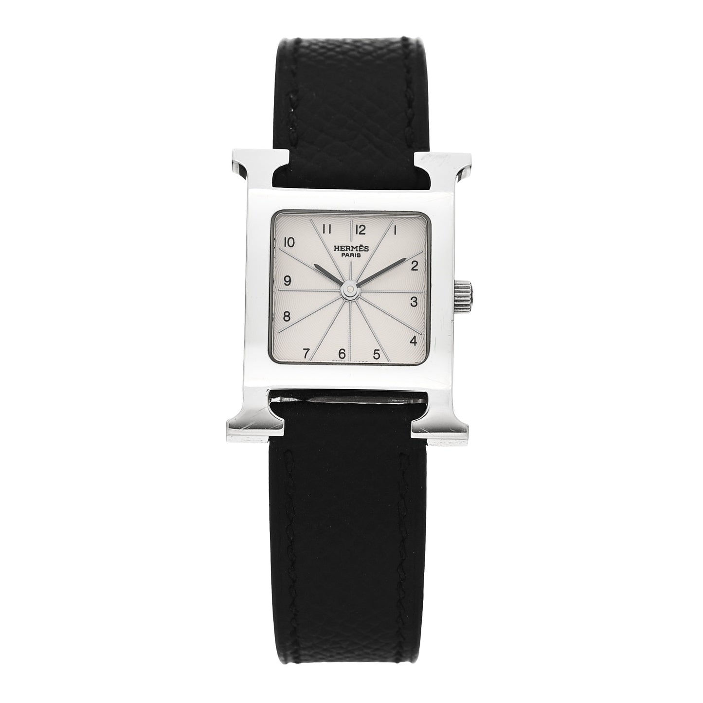 Stainless Steel Epsom 21mm Heure H Hour Quartz Watch Noir