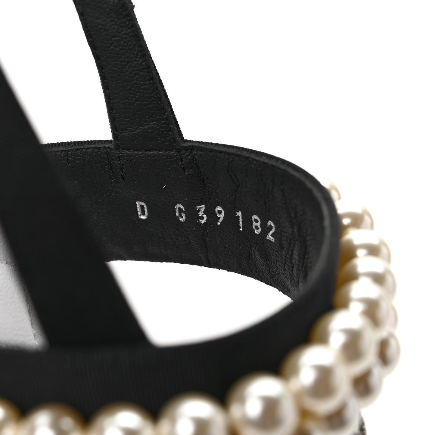Grosgrain Pearl CC Sandals 36.5 Black