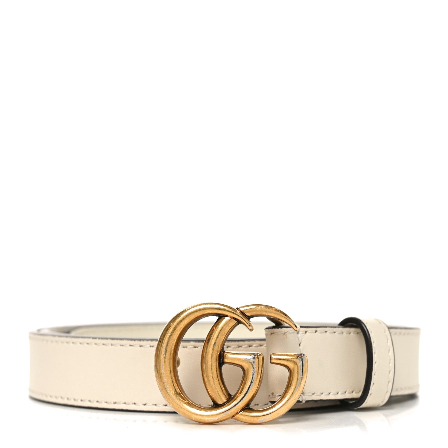 Gucci Calfskin Double G 20mm Belt 80 32 Mystic White 1 of 4