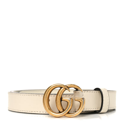 Gucci Calfskin Double G 20mm Belt 80 32 Mystic White 1 of 4