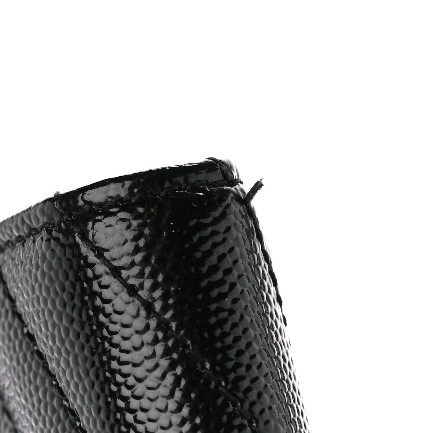 Saint Laurent Grain De Poudre Matelasse Chevron Monogram Compact Tri Fold Wallet Black 12 of 12