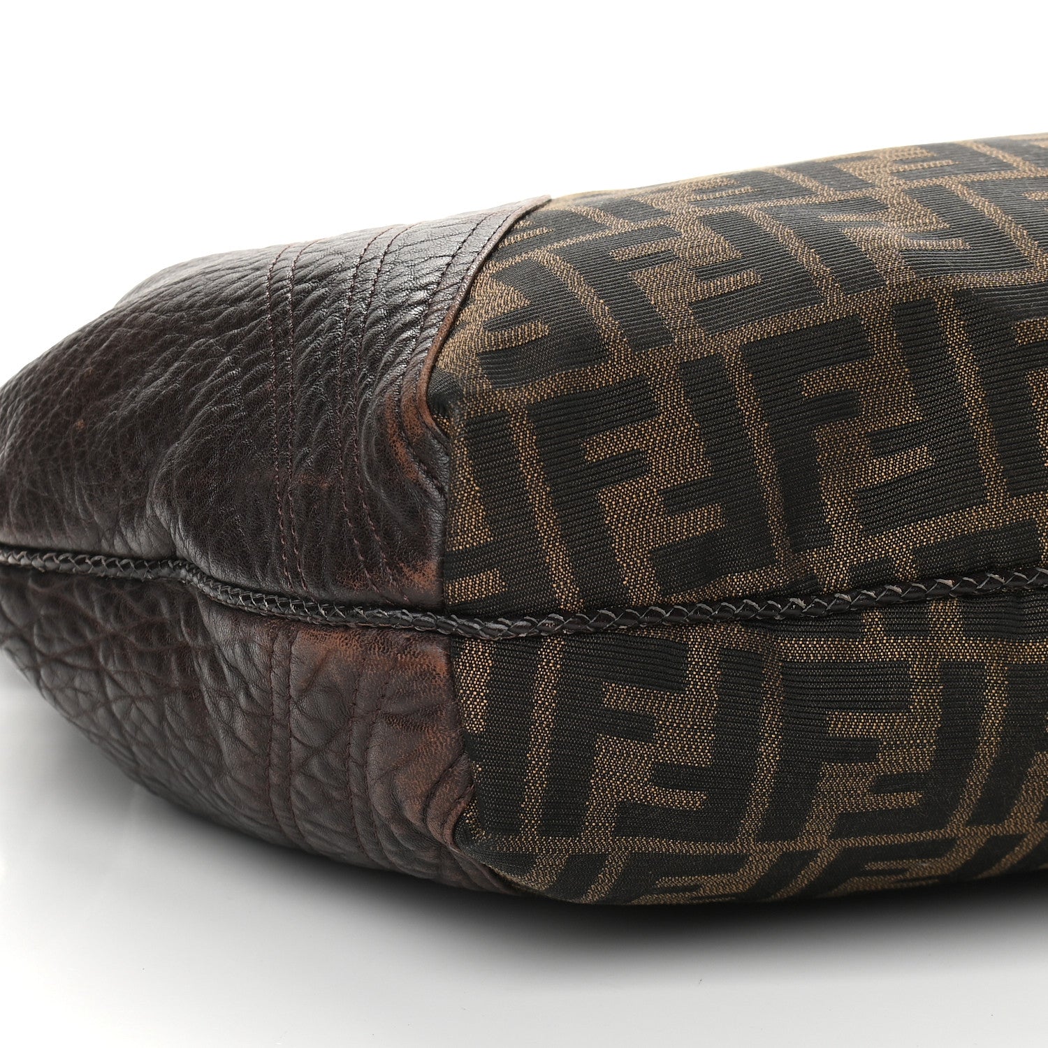 Fendi Zucca Nappa Nuvolata Vitello Tortuga Large Spy Hobo Tobacco Moro 7 of 8