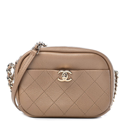 Chanel Metallic Goatskin Small Casual Trip Camera Case Beige 1 of 8