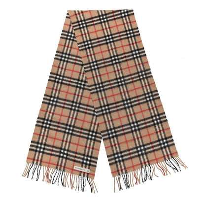Burberry Cashmere Nova Check Fringe Scarf Camel 3 of 5