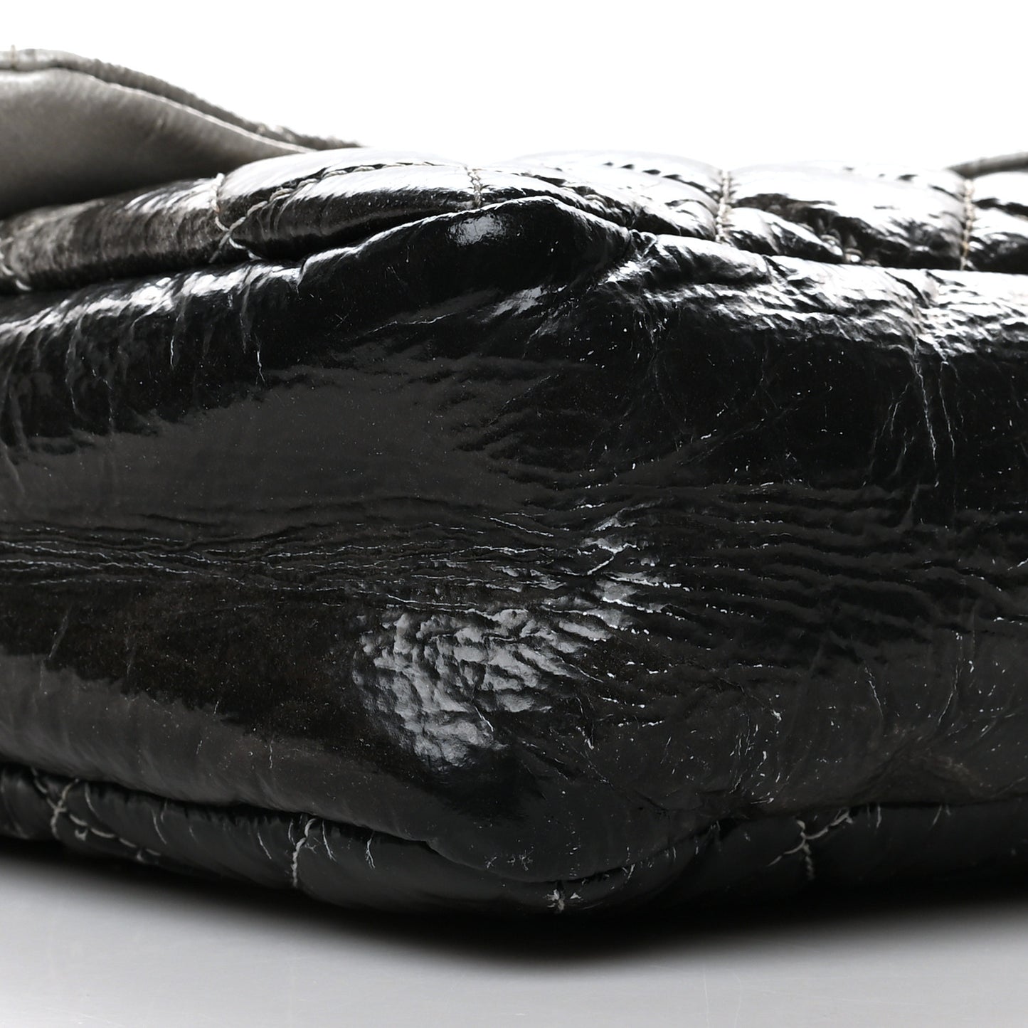 Vinyl Quilted Jumbo Melrose Degrade Flap Black