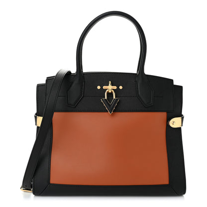 Louis Vuitton Grained Calfskin Steamer MM Black Chataigne 1 of 10