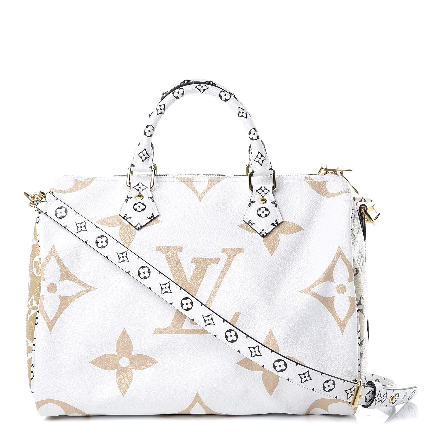 Louis Vuitton Monogram Giant Speedy Bandouliere 30 Kaki Beige 1 of 9
