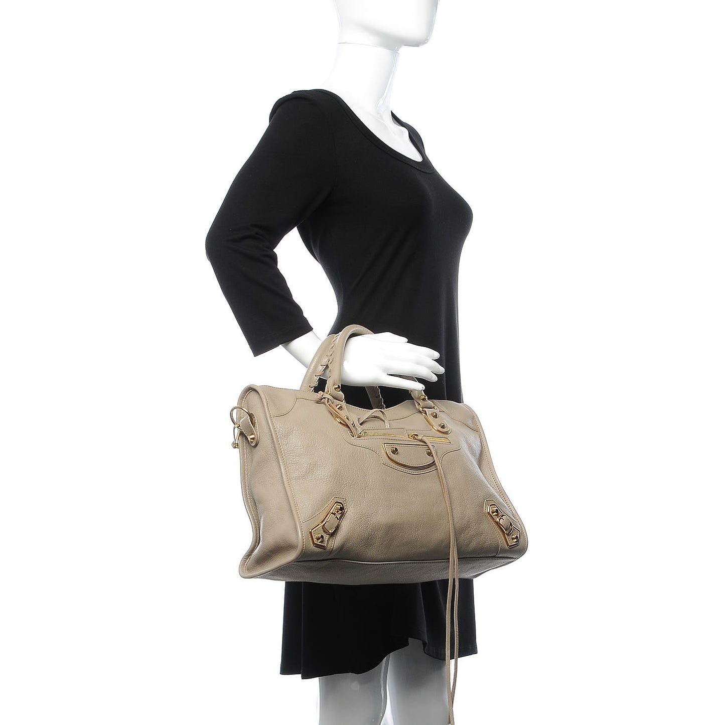 Chevre Silver Metallic Edge Hardware City Beige Dune Argille