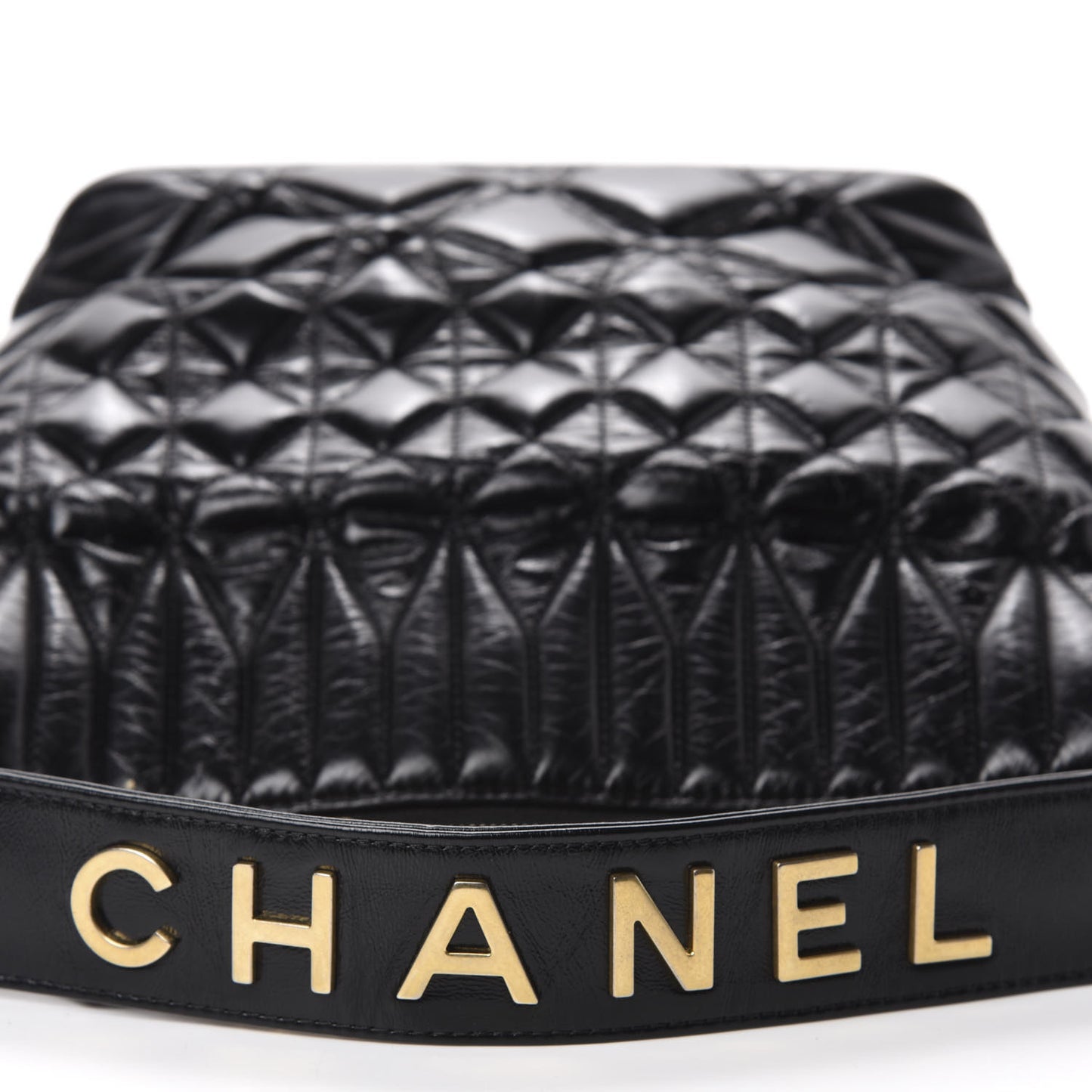 Glazed Calfskin Quilted State Of The Art Hobo Black