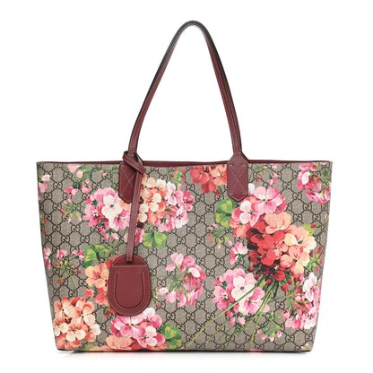 Gucci GG Supreme Monogram Blooms Medium Reversible Tote Beige Multicolor Dry Rose 1 of 15
