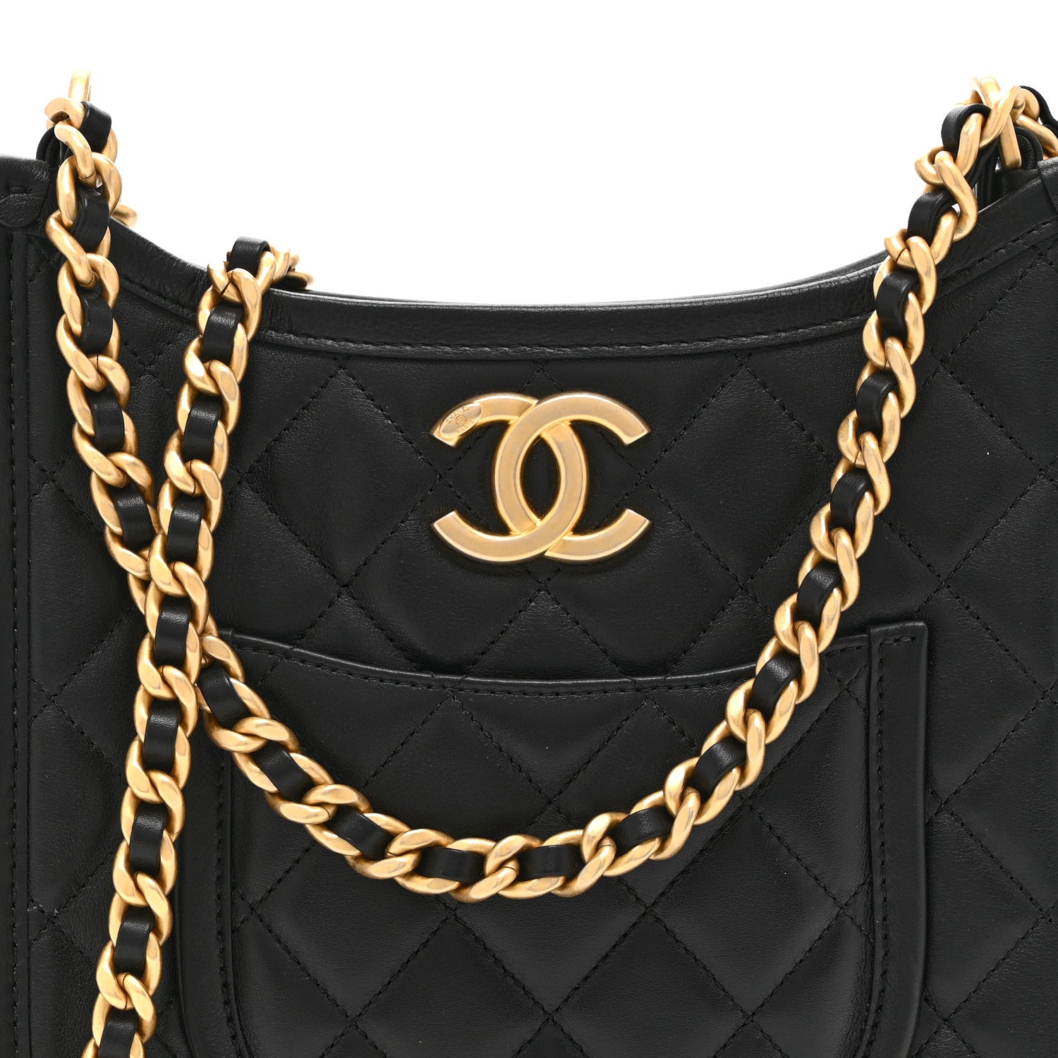 Chanel Calfskin Quilted Small Hobo Black 8 of 10