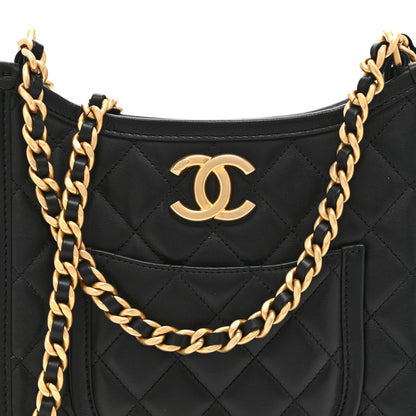 Chanel Calfskin Quilted Small Hobo Black 8 of 10