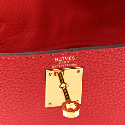 Hermes Taurillon Clemence Kelly Ado Backpack Rouge Casaque 6 of 10