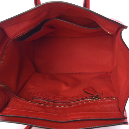 Celine Drummed Calfskin Micro Luggage Coquelicot 7 of 10